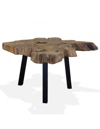 Tavolino da Salotto in Legno di Teak Autentico 80x70x38 cm