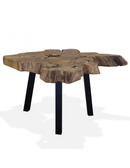 Tavolino da Salotto in Legno di Teak Autentico 80x70x38 cm