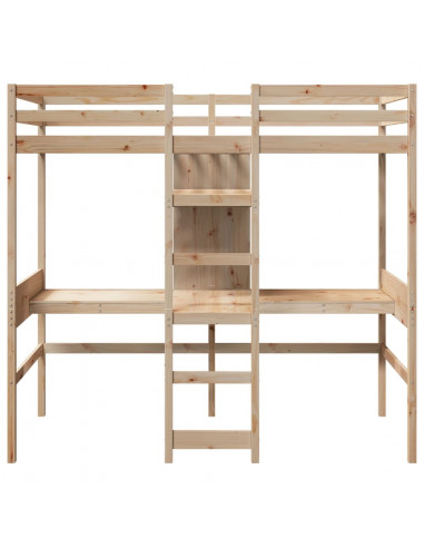 Giroletto Soppalco senza Materasso 90x190cm Legno Massello Pino