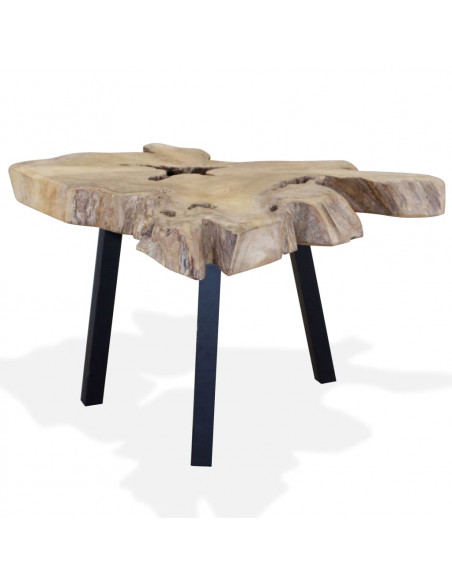 Tavolino da Salotto in Legno di Teak Autentico 80x70x38 cm
