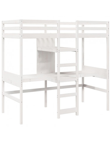 Giroletto Soppalco senza Materasso Bianco 75x190cm Legno Pino