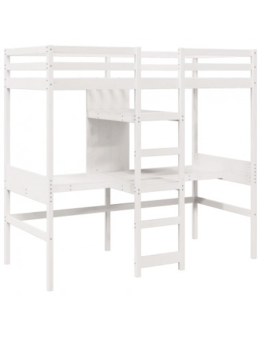 Giroletto Soppalco senza Materasso Bianco 80x200cm Legno Pino