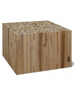 Tavolino da Salotto in Legno di Teak Autentico 50x50x35 cm 2