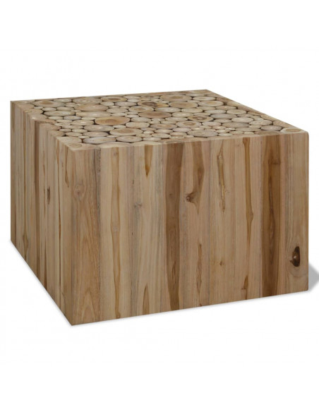 Tavolino da Salotto in Legno di Teak Autentico 50x50x35 cm