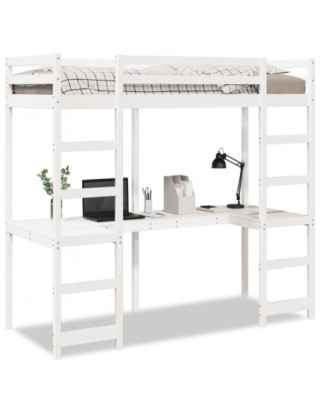 Giroletto Soppalco senza Materasso Bianco 80x200cm Legno Pino