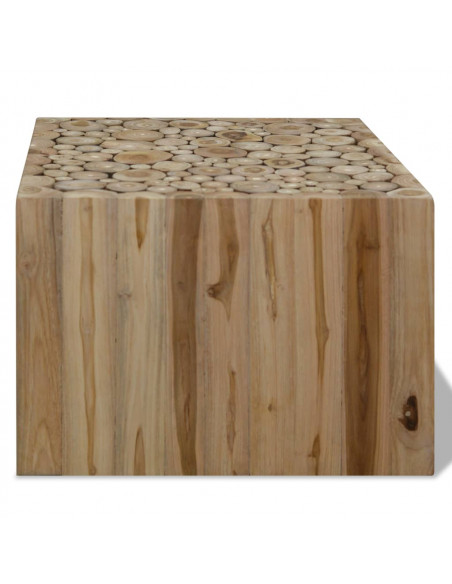 Tavolino da Salotto in Legno di Teak Autentico 50x50x35 cm