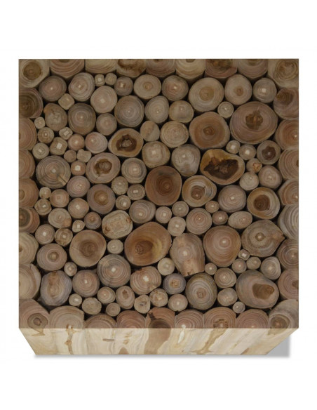 Tavolino da Salotto in Legno di Teak Autentico 50x50x35 cm