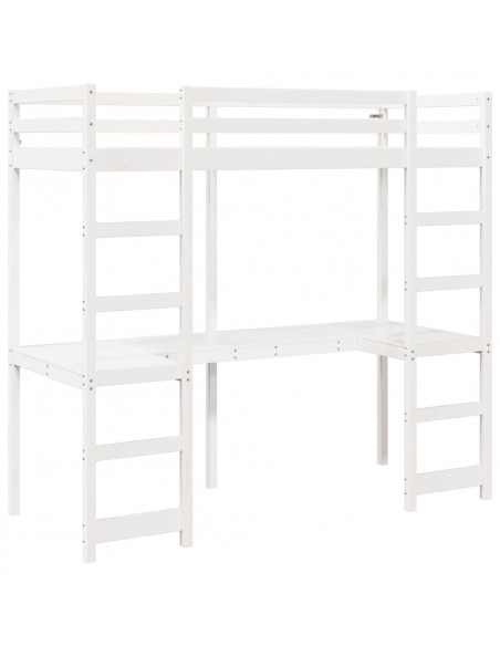 Giroletto Soppalco senza Materasso Bianco 80x200cm Legno Pino