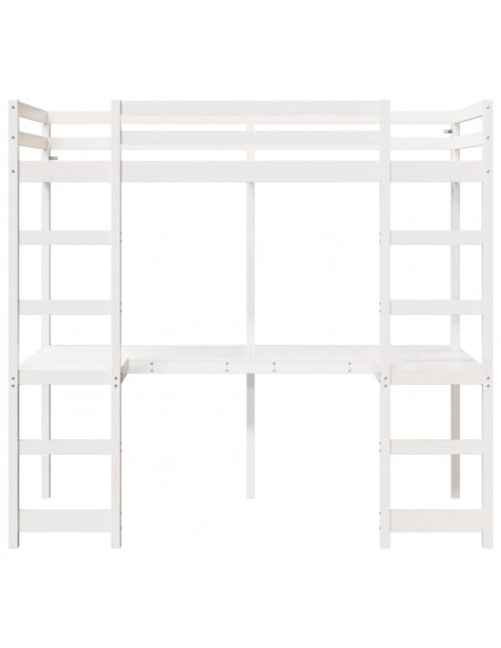Giroletto Soppalco senza Materasso Bianco 80x200cm Legno Pino