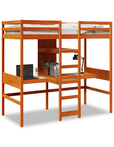 Giroletto Soppalco senza Materasso Marrone Cera 80x200cm Pino