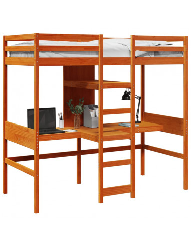 Giroletto Soppalco senza Materasso Marrone Cera 80x200cm Pino