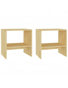 Comodini 2 pz 40x30,5x40 cm in Legno Massello di Pino 2