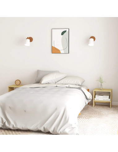 Comodini 2 pz 40x30,5x40 cm in Legno Massello di Pino