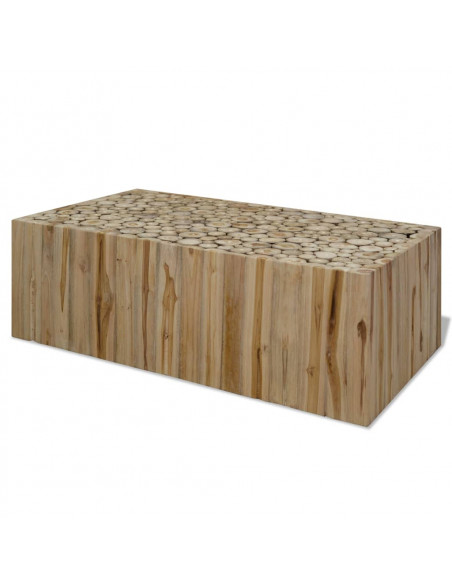 Tavolino da Salotto in Legno di Teak Autentico 90x50x30 cm