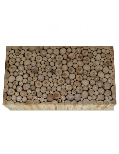 Tavolino da Salotto in Legno di Teak Autentico 90x50x30 cm