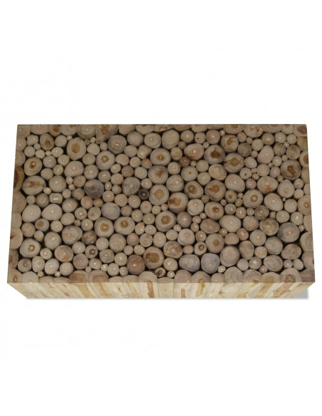 Tavolino da Salotto in Legno di Teak Autentico 90x50x30 cm
