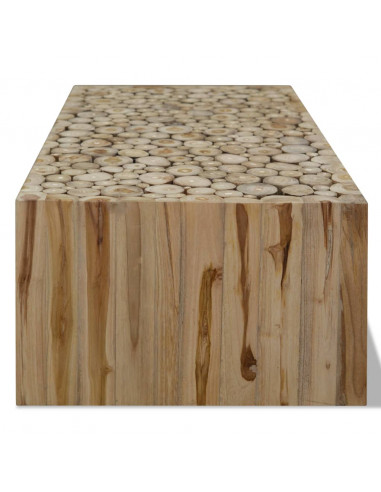 Tavolino da Salotto in Legno di Teak Autentico 90x50x30 cm