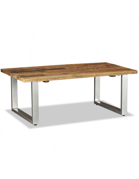 Tavolino da Salotto in Legno Massello Recuperato 100x60x38 cm