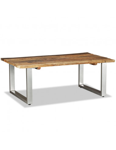 Tavolino da Salotto in Legno Massello Recuperato 100x60x38 cm