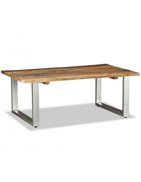 Tavolino da Salotto in Legno Massello Recuperato 100x60x38 cm