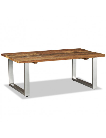 Tavolino da Salotto in Legno Massello Recuperato 100x60x38 cm