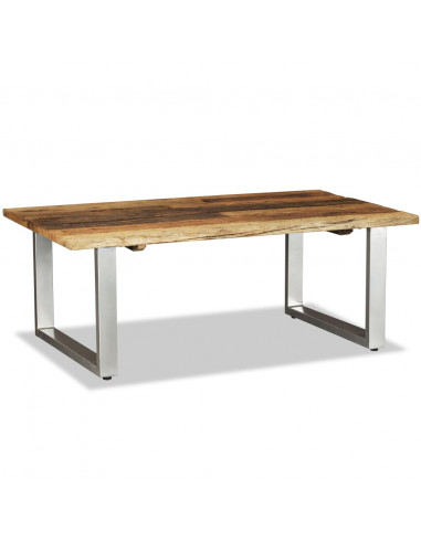 Tavolino da Salotto in Legno Massello Recuperato 100x60x38 cm