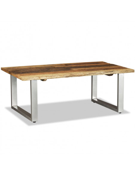 Tavolino da Salotto in Legno Massello Recuperato 100x60x38 cm