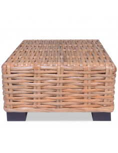 Tavolino da Salotto in Rattan Naturale 45x45x30 cm 2