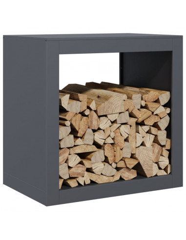 Rastrelliera per Legna da Ardere Antracite 60x40x60 cm Acciaio