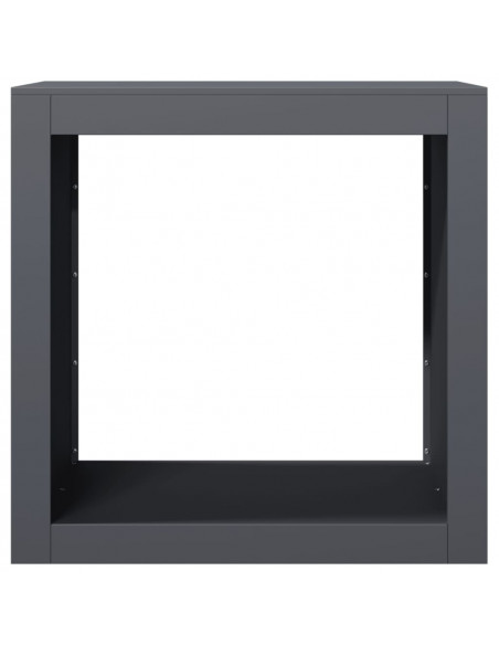 Rastrelliera per Legna da Ardere Antracite 60x40x60 cm Acciaio