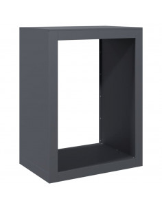 Rastrelliera per Legna da Ardere Antracite 60x40x80 cm Acciaio 2