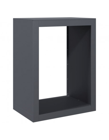 Rastrelliera per Legna da Ardere Antracite 60x40x80 cm Acciaio