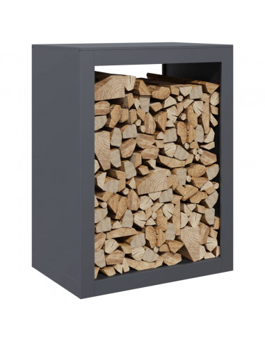 Rastrelliera per Legna da Ardere Antracite 60x40x80 cm Acciaio