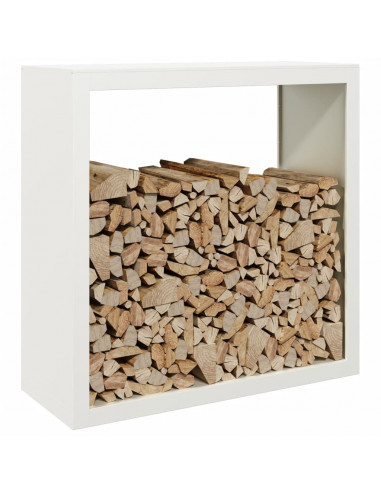 Rastrelliera per Legna da Ardere Bianca 100x40x100cm in Acciaio