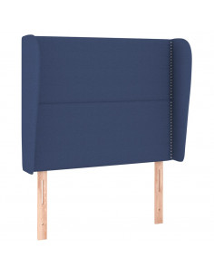 Testiera ad Orecchio Blu 93x23x118/128 cm in Tessuto 2