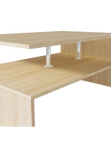 Tavolino da Salotto in Legno Multistrato 90x59x42 cm Rovere