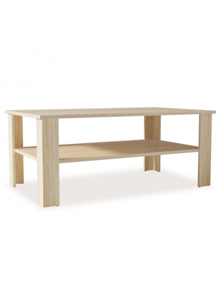 Tavolino da Salotto in Legno Multistrato 100x59x42 cm Rovere