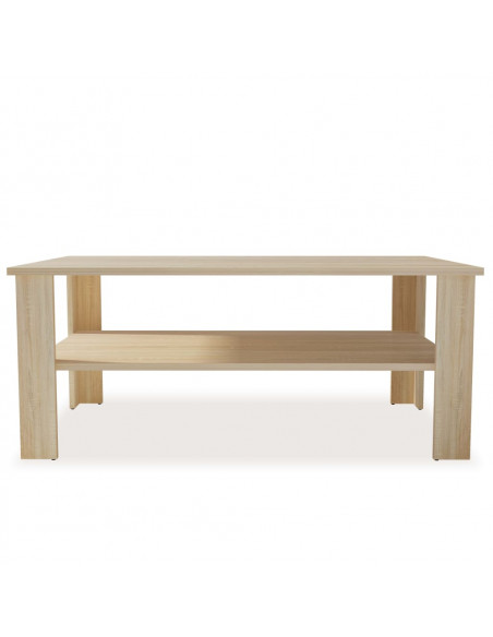 Tavolino da Salotto in Legno Multistrato 100x59x42 cm Rovere