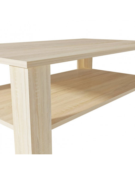 Tavolino da Salotto in Legno Multistrato 100x59x42 cm Rovere