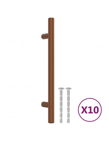 Maniglie per Mobili 10pz Bronzo 160mm in Acciaio Inox