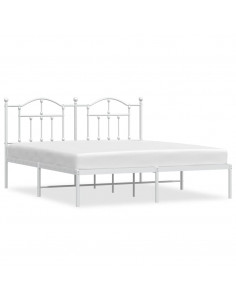 Giroletto con Testiera Metallo Bianco 160x200 cm 2