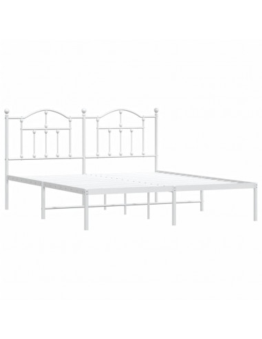 Giroletto con Testiera Metallo Bianco 160x200 cm