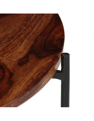 Set Tavolini da Salotto 2 pz in Massello di Sheesham 60x35 cm