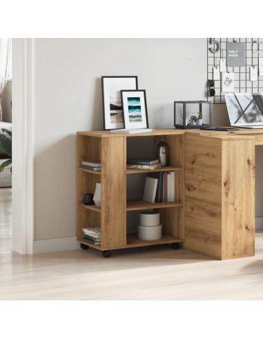 Armadietto con Ruote Rovere Artigianale 60x35x75 cm Truciolato