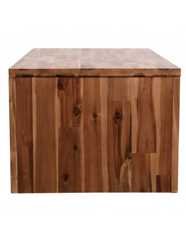 Tavolino da Salotto in Legno Massello d'Acacia 90x50x37,5 cm