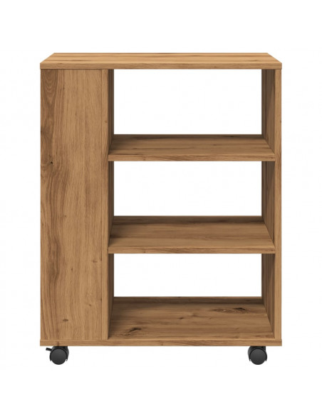 Armadietto con Ruote Rovere Artigianale 60x35x75 cm Truciolato