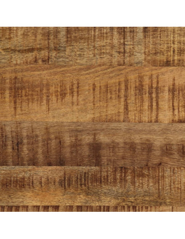 Tavolino da Salotto in Legno Massello di Mango e Acciaio 110 cm