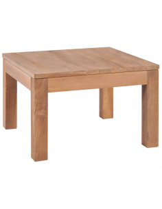 Tavolino da Salotto Legno Massello di Teak Naturale 60x60x40 cm 2