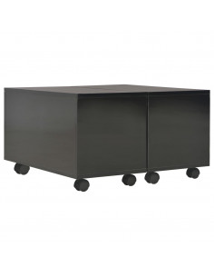 Tavolino da Salotto Nero Lucido 60x60x35 cm Legno Multistrato 2