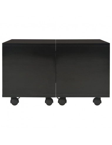 Tavolino da Salotto Nero Lucido 60x60x35 cm Legno Multistrato